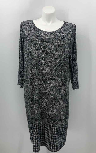 Michael Kors Size 3X Black/white Print Dress