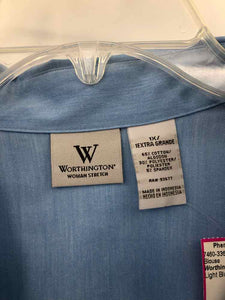 Worthington Size 1X Light Blue Blouse