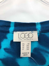 Load image into Gallery viewer, Logo Size 1X Aqua/Turq tiedye Knit Top