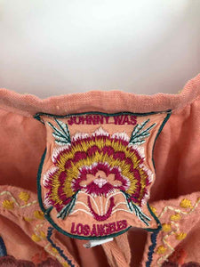 Johnny Was Size 1X Peach Embroidered Blouse