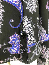 Load image into Gallery viewer, Catherines Size 5X Black/Purple Print Blouse