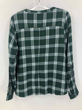 Load image into Gallery viewer, Green Tea Size Small Green/white Plaid Blouse