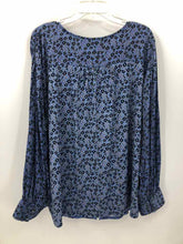 Load image into Gallery viewer, Lane Bryant Size 26/28 Blue/Blk Floral Blouse