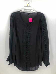 Torrid Size 4X Black Embroidered Blouse