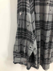 Jane and Delancy Size 3X Grey/Black Plaid Blouse