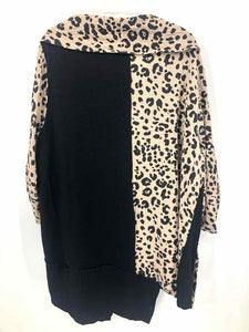 Ali Miles Size 3X Black/tan Animal Print Tunic