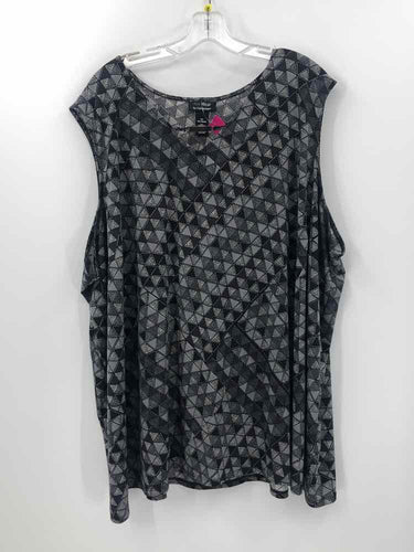 Catherines Size 5X Black/white Print Knit Top