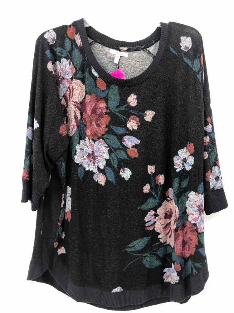 Maurices Size 2X Black/Gray Floral Tunic