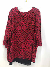 Load image into Gallery viewer, Catherines Size 3X Red/Black Embroidered Tunic