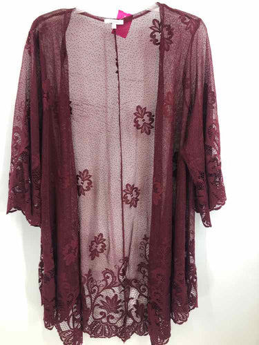 Maurices Size XL Maroon Burnout Duster