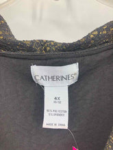 Load image into Gallery viewer, Catherines Size 4X Black/gold Print Knit Top