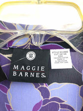 Load image into Gallery viewer, Maggie Size 4X Purple/Black Print Blouse