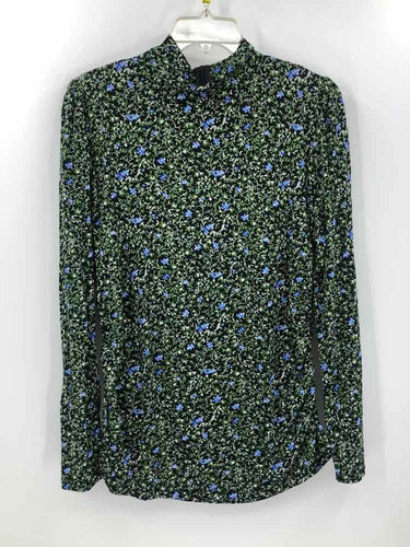 Michael Kors Size XL Black/Green Floral Turtleneck