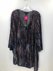 Catherines Size 5X black/rust Print Tunic