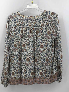 Lucky Size Medium White/Blue Floral Blouse