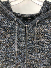 Load image into Gallery viewer, Yest Size Large Navy/black Tweed Cardigan