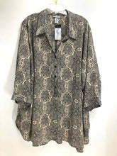 Load image into Gallery viewer, Catherines Size 5X Black/beige Print Blouse