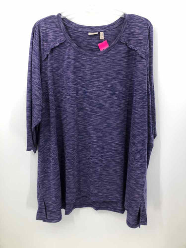 Logo Size 5X Purple marled Knit Top