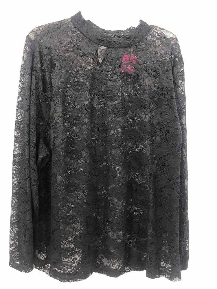 Lane Bryant Size 26/28 Black Lace Knit Top