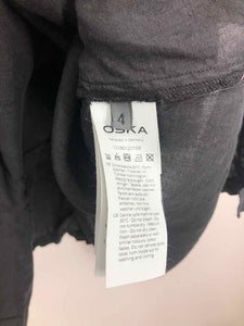 Oska Size 1X Black Linen Blouse