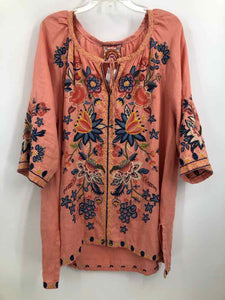 Johnny Was Size 1X Peach Embroidered Blouse