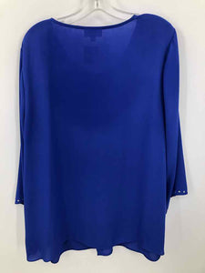 JM Collection Size 2X Royal Blue Studded Blouse