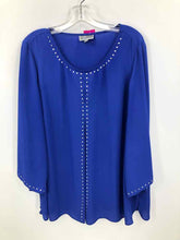 Load image into Gallery viewer, JM Collection Size 2X Royal Blue Studded Blouse