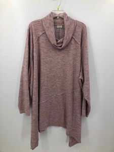 Logo Size 5X Grey/blush marled Knit Top