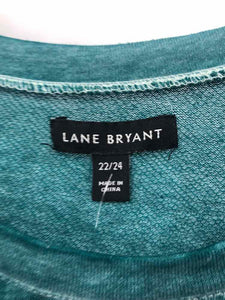 Lane Bryant Size 22/24 Green Screen Printed Knit Top