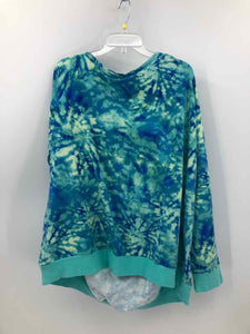 Torrid Size 3X royal/aqua tiedye Knit Top