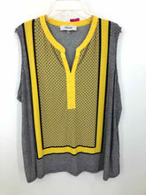 Load image into Gallery viewer, Jones Studio Size 3X Black/yellow Print Knit Top