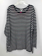 Load image into Gallery viewer, CJ Banks Size 3X Black/white Stripe Knit Top