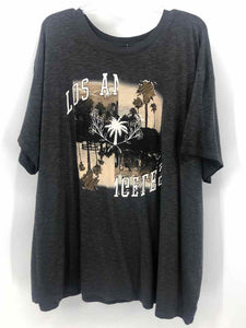 Torrid Size 2X Gray Screen Printed Knit Top