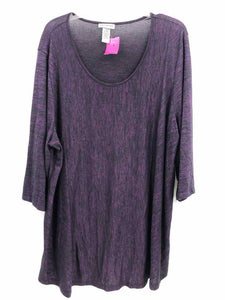 Catherines Size 2X Purple/Black marled Tunic