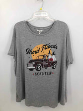 Load image into Gallery viewer, Maurices Size 2X Gray Screen Printed Knit Top