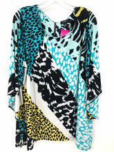 Load image into Gallery viewer, Alfani Size 2X Turquoise Print Knit Top