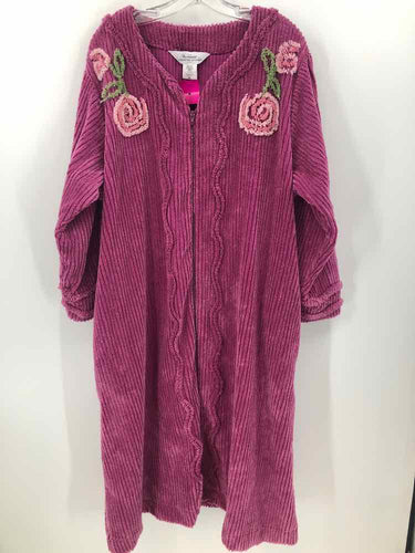 Vermont Size 2X Dark Pink Ribbed Robe