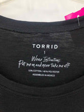 Load image into Gallery viewer, Torrid Size XL Black Screen Printed Knit Top