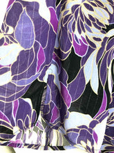 Load image into Gallery viewer, Maggie Size 4X Purple/Black Print Blouse