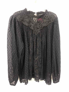 Torrid Size 2X Black Embroidered Blouse