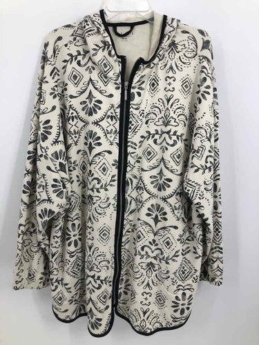Livi Size 26/28 Ivory/black Print Knit Top