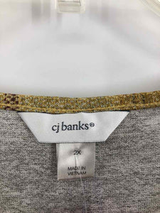 CJ Banks Size 2X Mustard Print Tunic