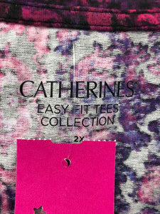 Catherines Size 2X Purple/pink Print Knit Top