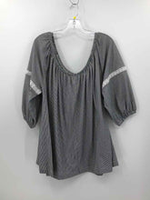 Load image into Gallery viewer, Lane Bryant Size 26/28 gray/white Stripe Blouse