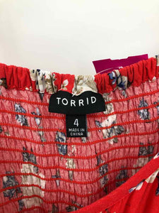 Torrid Size 3X Red Floral Dress
