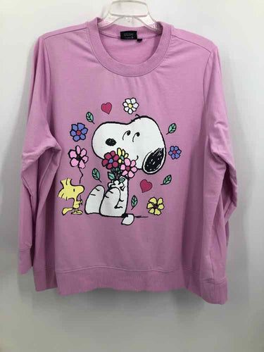 Peanuts Size 3X Pink Screen Printed Knit Top