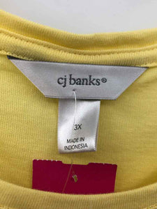 CJ Banks Size 3X Yellow Bling Knit Top