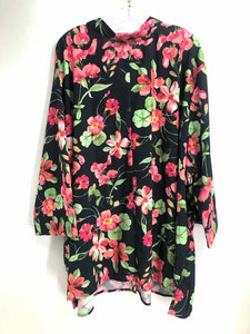 Catherines Size 5X Black/pink Floral Blouse