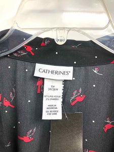 Catherines Size 5X Black/Red cardinal Blouse