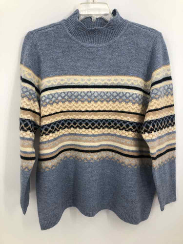 CJ Banks Size 1X blue/ivory Print Sweater